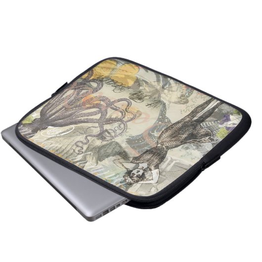Octopus Beach Urlaub Viktorianisch Gotischer Spaß Laptopschutzhülle (Vorne Knopf)