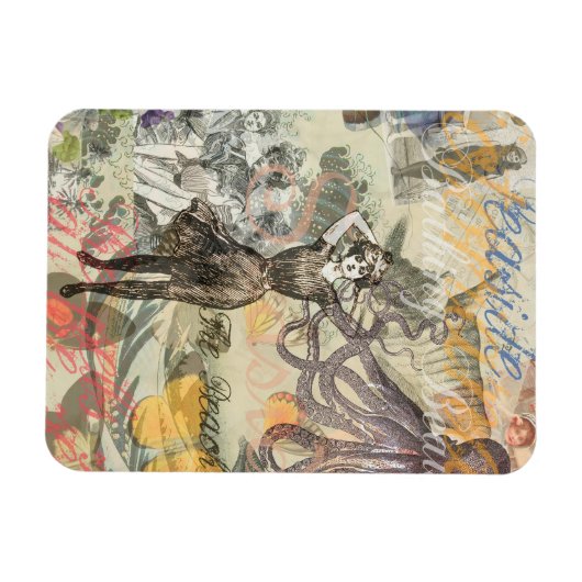 Octopus Beach Urlaub Viktorianisch Gotischer Spaß Magnet (Horizontal)