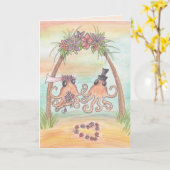 Octopus Beach Wedding Card Karte (Gelbe Blume)