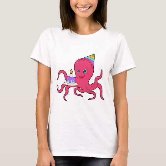 Octopus Birthday Cake T-Shirt (Vorderseite)