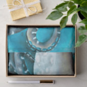 Octopus Blau Aquarellfarbendetails Seidenpapier (Geschenk)