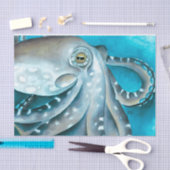 Octopus Blau Aquarellfarbendetails Seidenpapier (Handwerk)