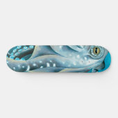 Octopus Blau Aquarellfarbendetails Skateboard (Horizontal)