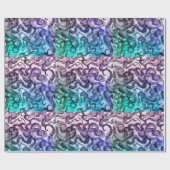 Octopus Blue Geschenkpapier (Flach)