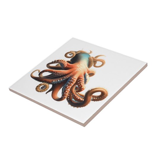 Octopus Blue orange 3D Thema Wasserstrand Fliese (Seite)
