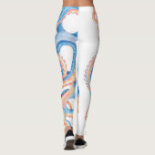 Octopus Blue Watercolor Art Leggings (Rückseite)