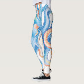 Octopus Blue Watercolor Art Leggings (Links)