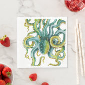 Octopus Blue Watercolor Art Serviette (Beispiel)