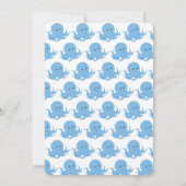 Octopus Blue White Baby Dusche von Mail Einladung (Rückseite)