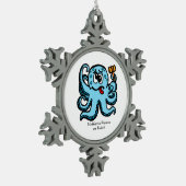 Octopus Bonk, MeWarriorFrau auf Twitch Schneeflocken Zinn-Ornament (Links)