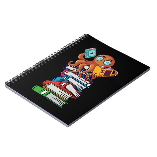 Octopus Book Reading Kraken Library Spaß Reader Notizblock (Linke Seite)