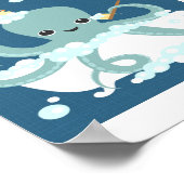 Octopus Bubble Bath Poster Print (Ecke)