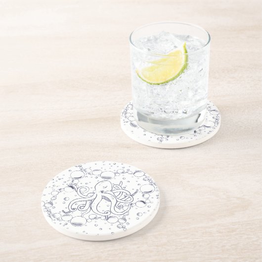 Octopus Bubble Drift Getränkeuntersetzer (Seite)