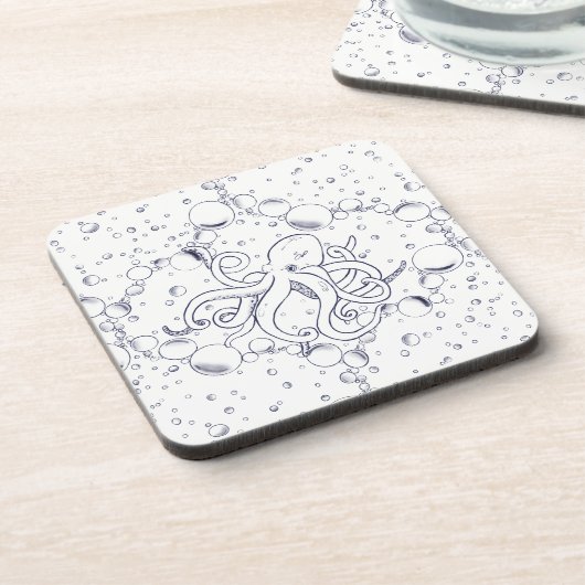 Octopus Bubble Drift Getränkeuntersetzer (Linke Seite)