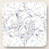 Octopus Bubble Drift Getränkeuntersetzer (Vorderseite)