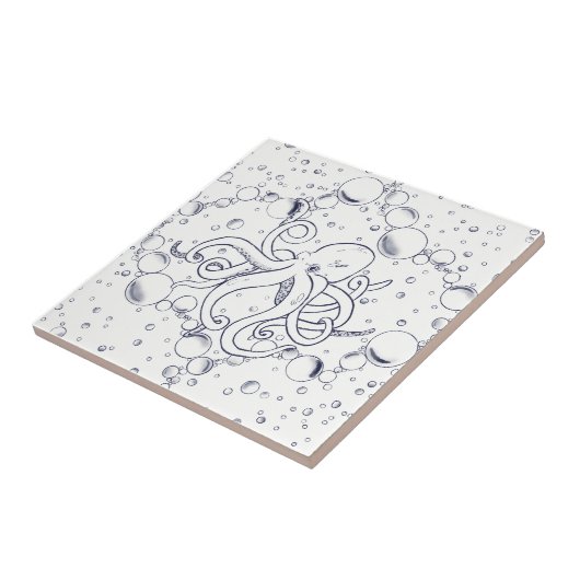 Octopus Bubble Drift Primary Fliese (Seite)