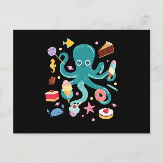 Octopus Cake Tintenfisch Postkarte (Vorderseite)