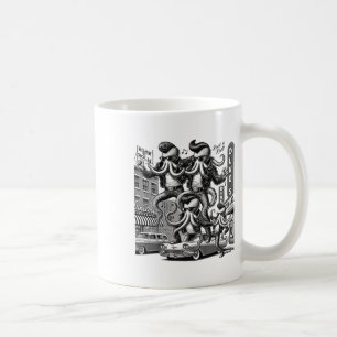 Octopus Cartoon 1950er Jahre in New York verkleide Kaffeetasse
