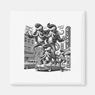 Octopus Cartoon 1950er Jahre in New York verkleide Magnet
