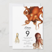 Octopus Cephalopod Ocean Animals Geburtstag Einladung (Vorderseite)