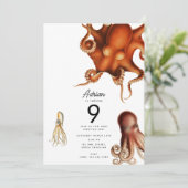 Octopus Cephalopod Ocean Animals Geburtstag Einladung (Stehend Vorderseite)