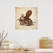 Octopus Chemist Holmglasflasche Steampunk Labrador Poster (Küche)