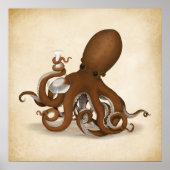 Octopus Chemist Holmglasflasche Steampunk Labrador Poster (Vorne)