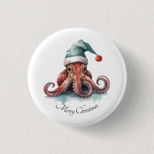 Octopus Christmas Joy, Brauch Button (Vorderseite)