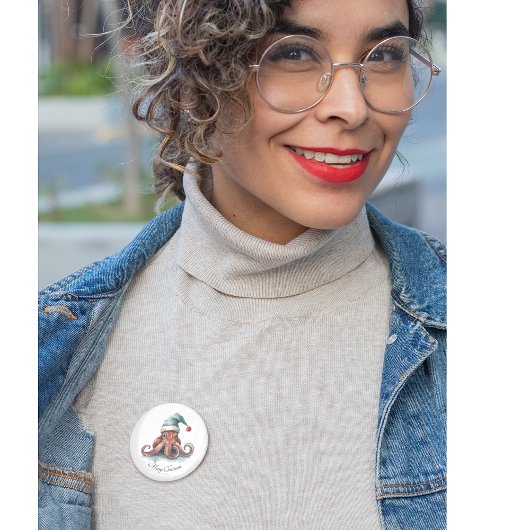 Octopus Christmas Joy, Brauch Button