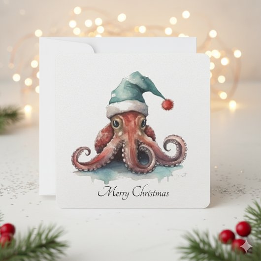 Octopus Christmas Joy, Brauch Feiertagskarte