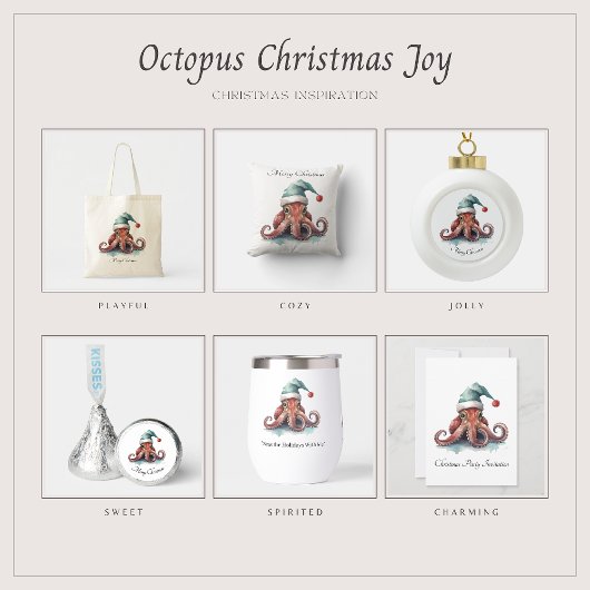 Octopus Christmas Joy, Brauch Fotodruck