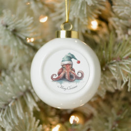 Octopus Christmas Joy, Brauch Keramik Kugel-Ornament