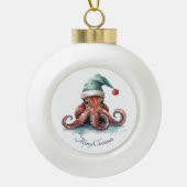 Octopus Christmas Joy, Brauch Keramik Kugel-Ornament (Vorderseite)