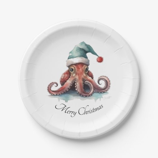 Octopus Christmas Joy, Brauch Pappteller (Vorderseite)