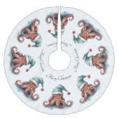 Octopus Christmas Joy, Brauch Polyester Weihnachtsbaumdecke (Vorderseite)
