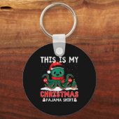 Octopus Christmas Pajama Xmas Santa Hat Octopus Lo Schlüsselanhänger (Vorderseite)