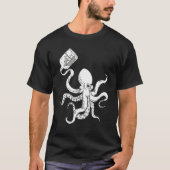 Octopus Clipper Ship in Flasche T-Shirt (Vorderseite)