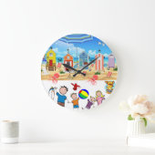 Octopus Clock zum Beach Fun Große Wanduhr (Zuhause)