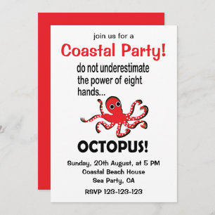 Octopus Coastal Party Funny Octopus Einladung