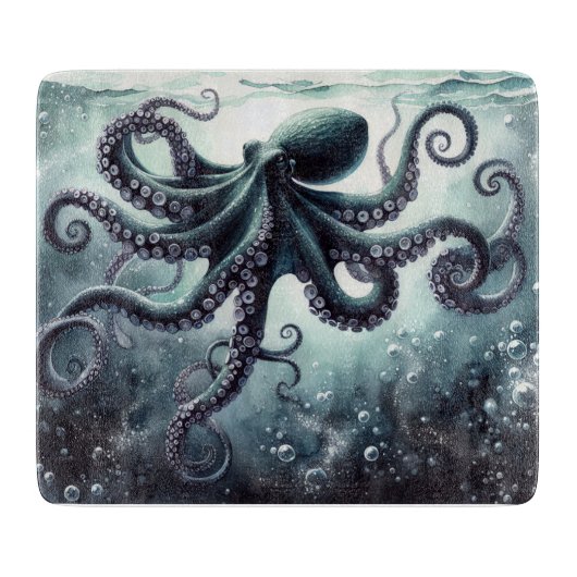 Octopus Cutting Board, Unterwasser Schneidebrett (Vorderseite)