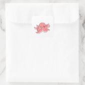 Octopus Dabbing Japanisch Kawaii Niedlich Funny Quadratischer Aufkleber (Tasche)