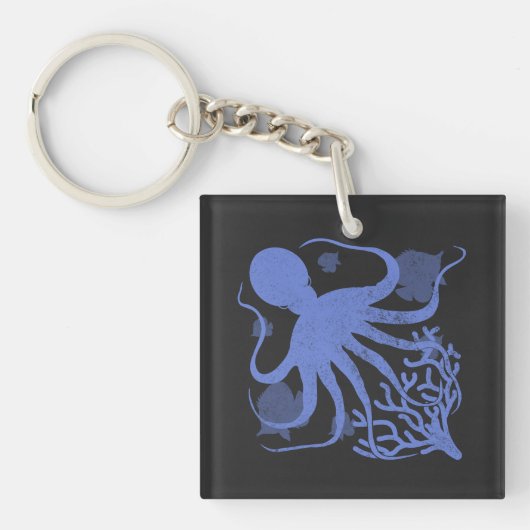 Octopus (dark background) schlüsselanhänger (Vorderseite)