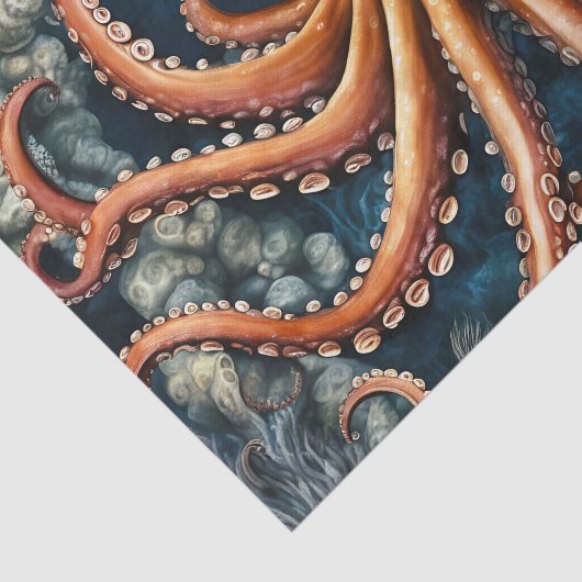 Octopus Deep Blue Seidenpapier (Ausschnitt)