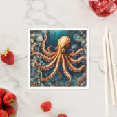 Octopus Deep Blue Serviette (Beispiel)