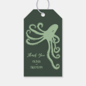 Octopus Deep Sea Modern Wedding, Green Geschenkanhänger (Vorderseite)