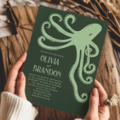 Octopus Deep Sea Stilisierte moderne Hochzeit Einladung