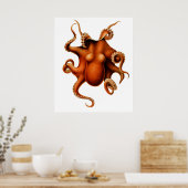 Octopus Die Cephalopod Vintage Poster (Küche)