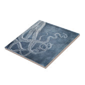 Octopus - Doppelblauer Wasserfarbe Fliese (Seite)
