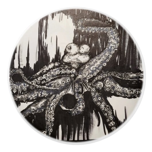 Octopus Drawer Pulls von Samira Sperry Keramikknauf (Vorderseite)