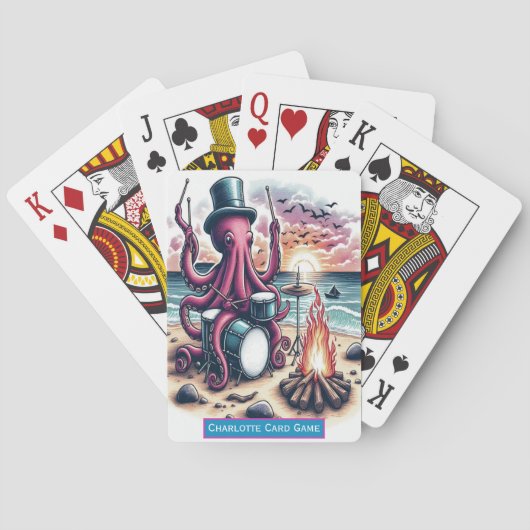 Octopus Drum Solo Monogram Kids Match Game Spielkarten (Rückseite)